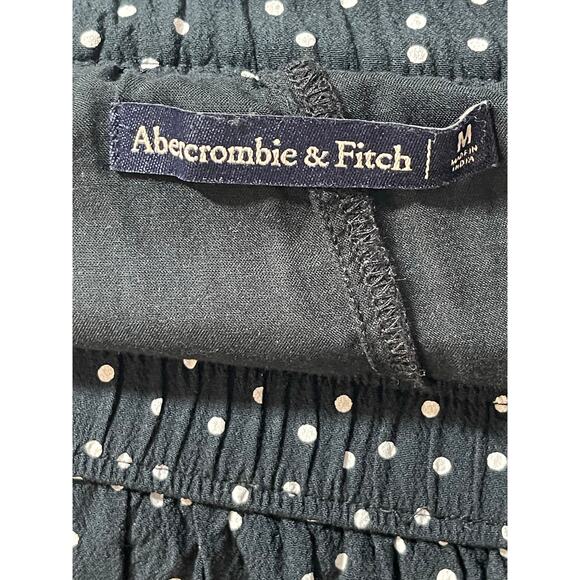 Abercrombie & Fitch Womens Black Polka Dot Elastic Waist Tiered Mini Skirt Sz M - Picture 5 of 5